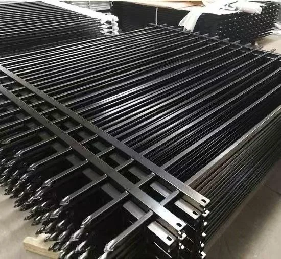 rackable u-channel fence, ornamental black metal fence, steel fence, wrought iron, outdoor