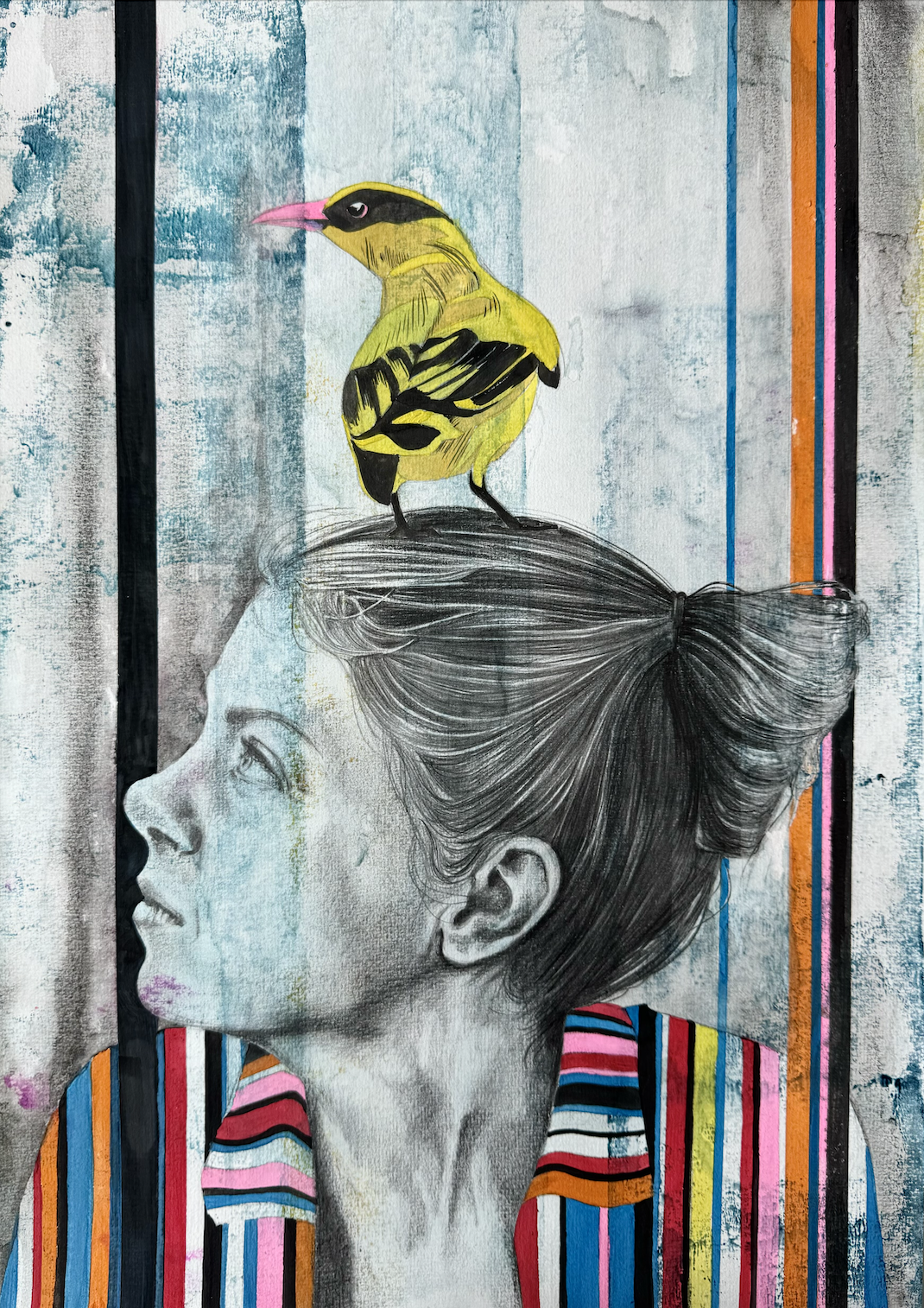 ORIOLE, Watercolour and Graphite on Paper, 30 x 42cm, 2023