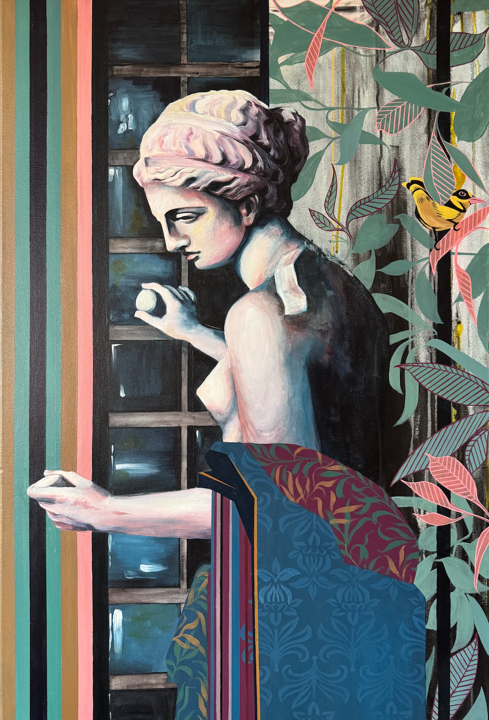 VENUS & ORIOLE, Acrylic on Canvas, 50 x 70cm, 2024