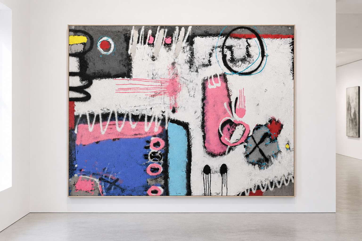 Residual Memory: 60 x 48 in | Acrylic, spray paint, oil stick, and mixed media on canvas