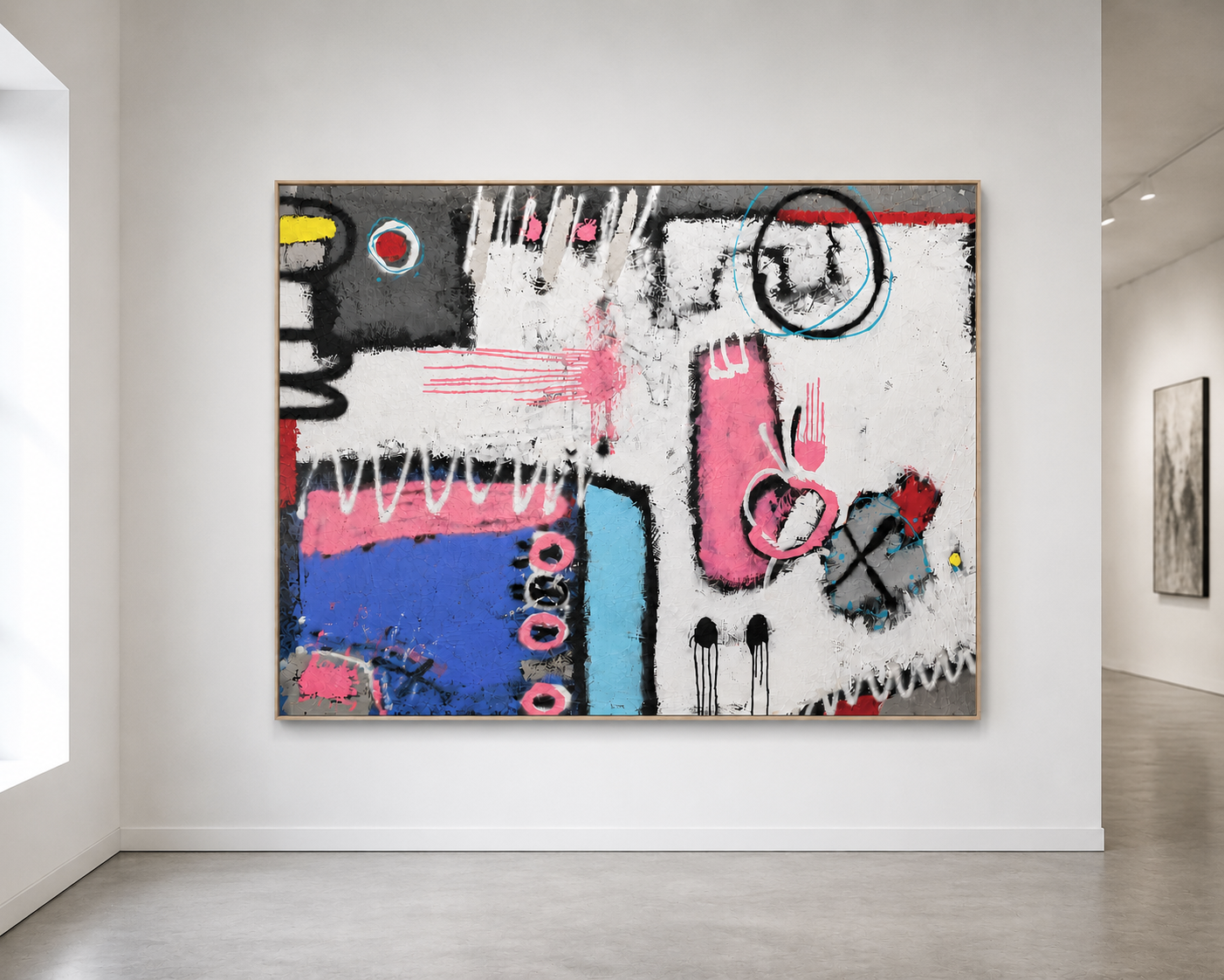 Residual Memory by Christopher Durst, a large-scale abstract painting exploring memory, movement, and atmosphere through layered symbolism and texture.