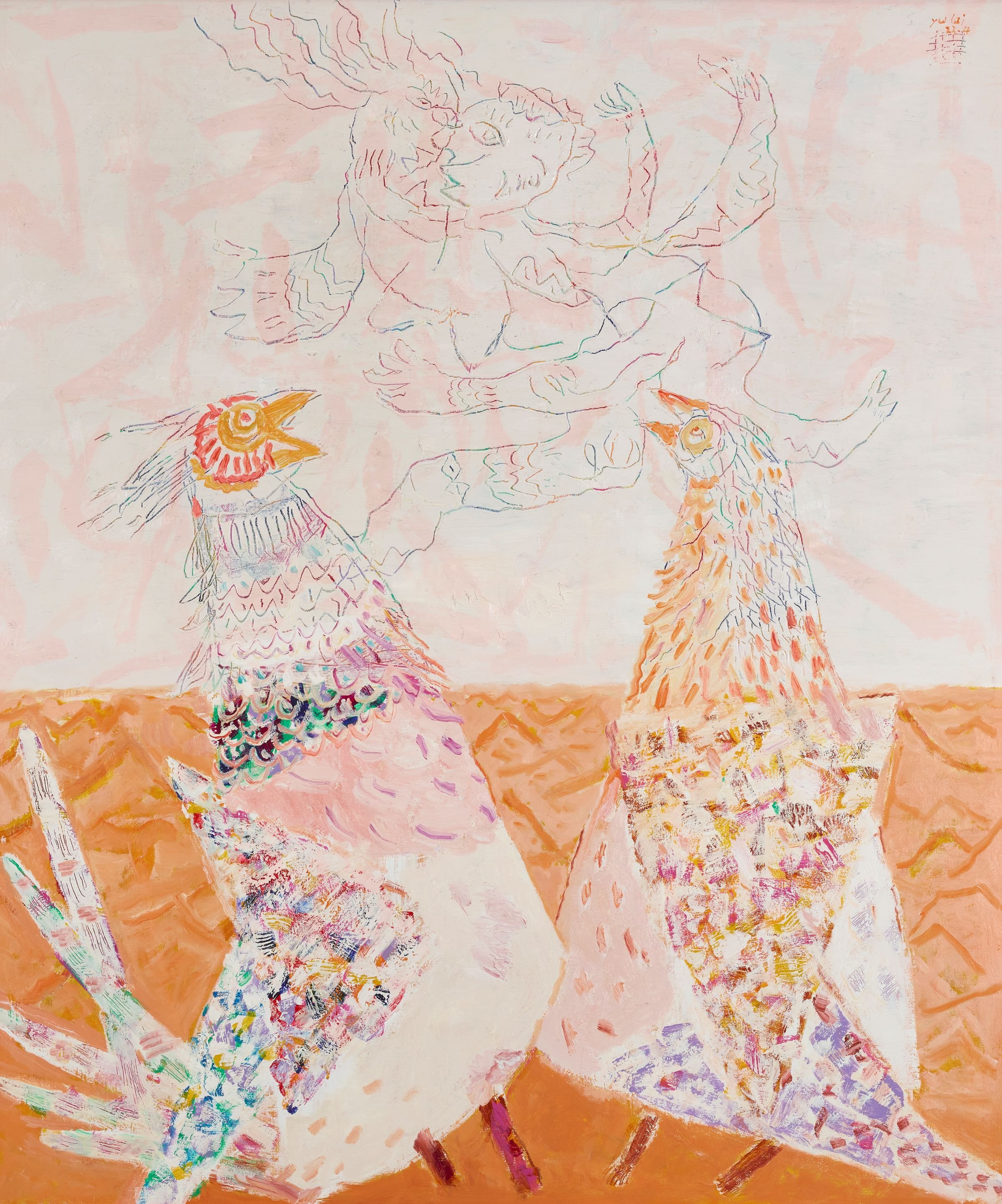 Pheasants, 
2023, Oil on canvas, 120 x 100 cm