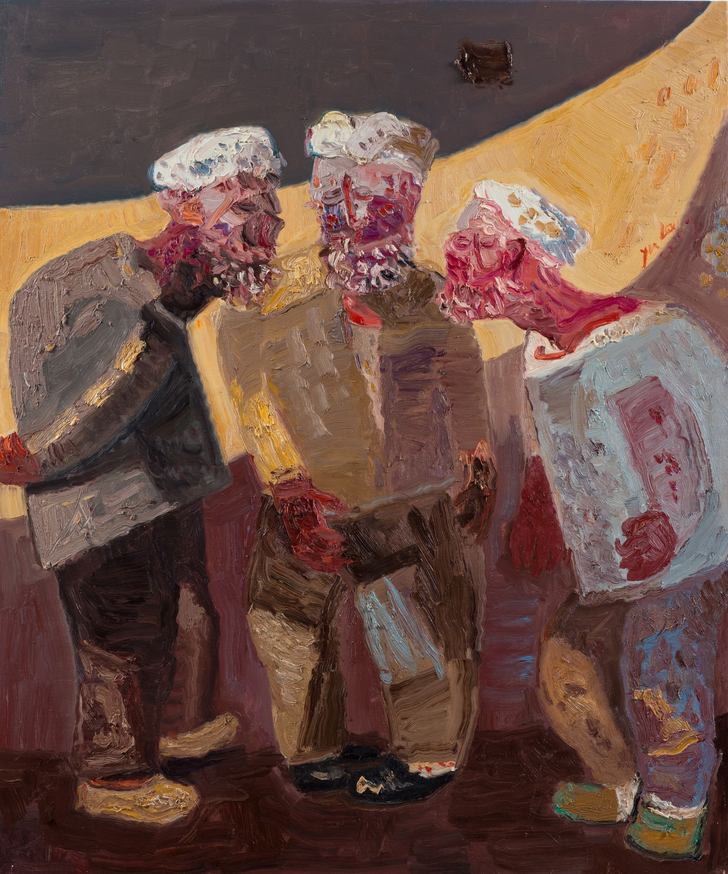 《三個太陽》
120 x 100 公分，布面油畫，2019年