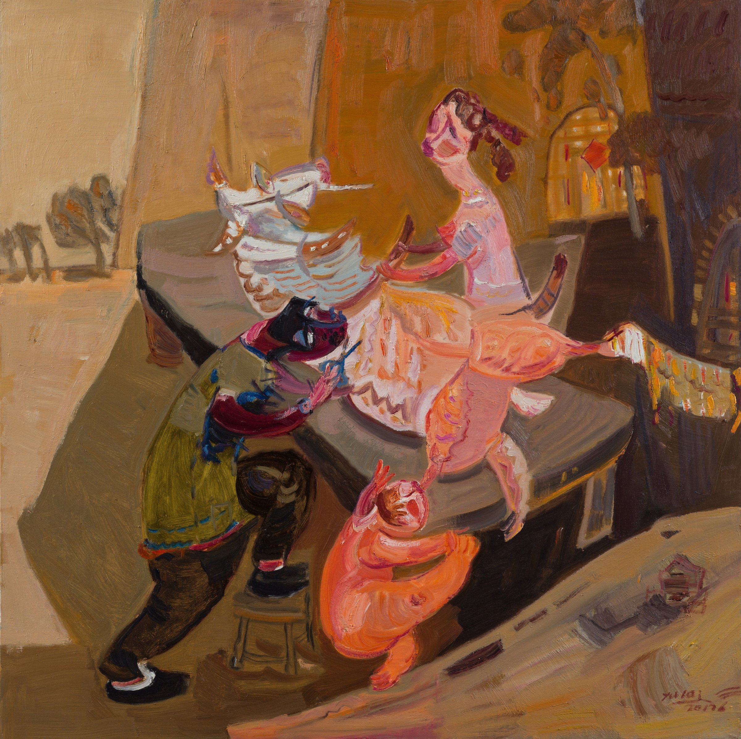 《羊娃》
100 x 100 公分，布面油畫，2017年
