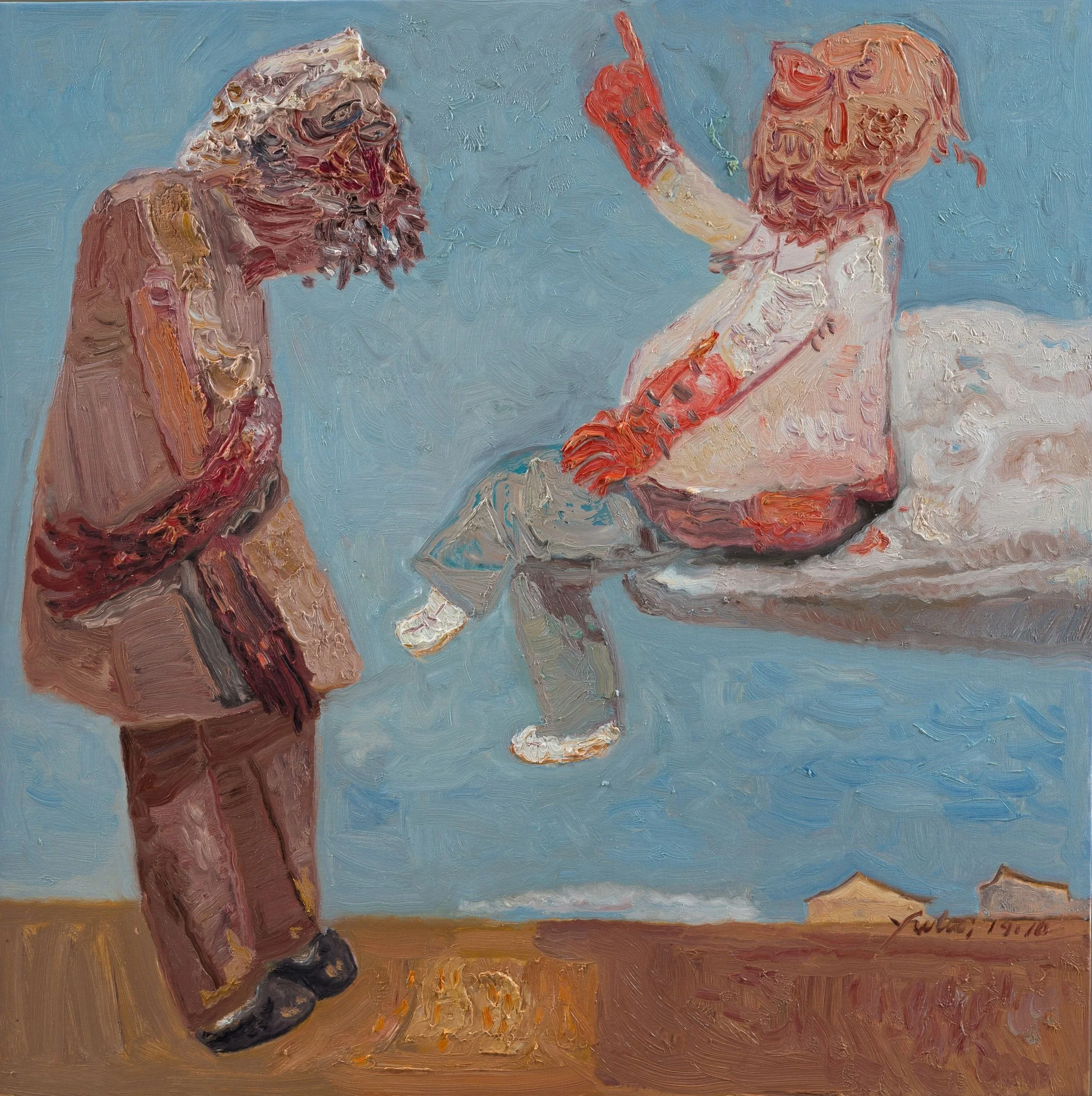 《雲的高度》
100 x 100 公分，布面油畫，2019年