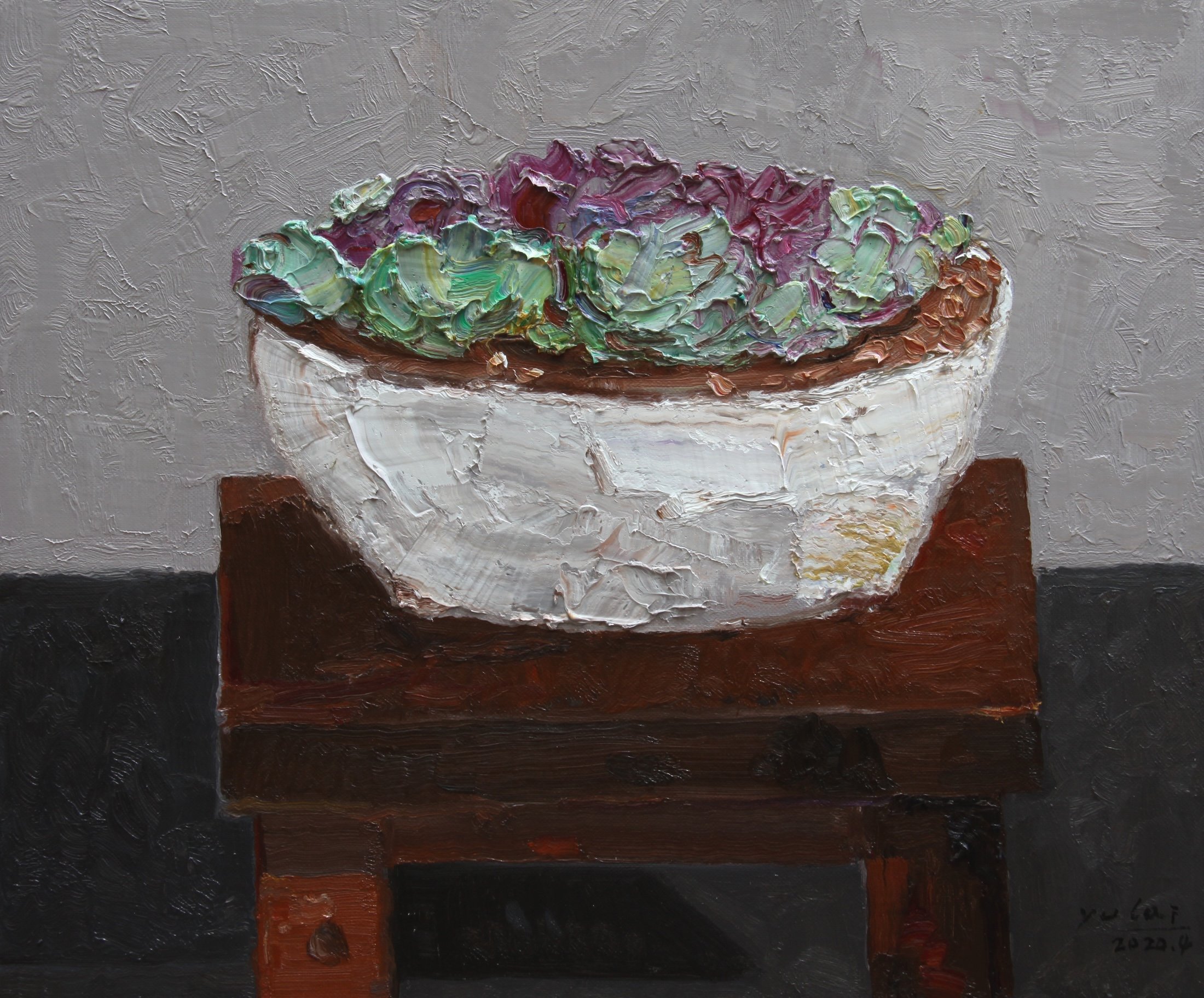 《多肉系列一之7》
60 x 50 公分，布面油畫，2020年