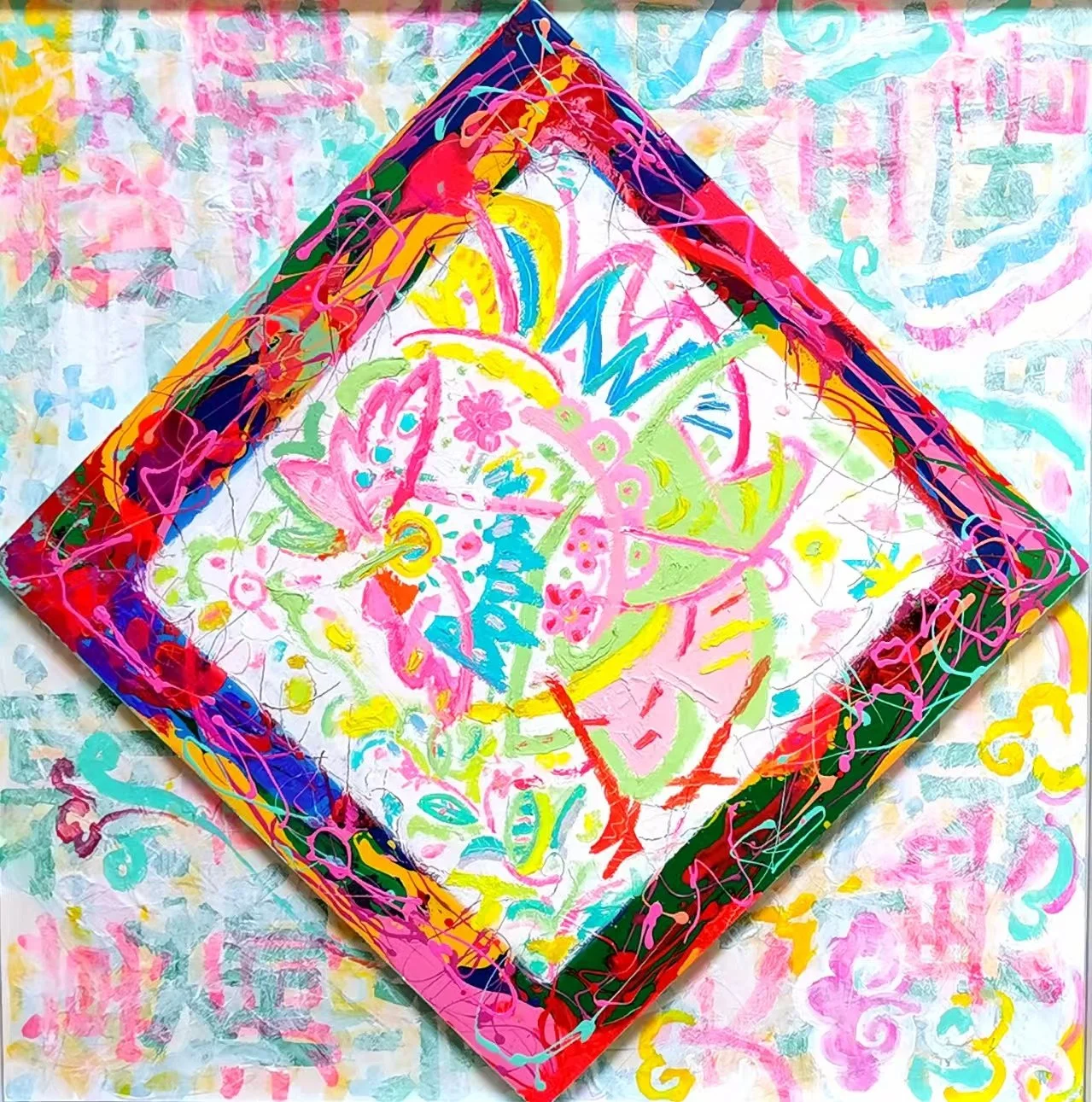 《十二生肖之雞》
114 x 114 公分，布面油畫，2024年