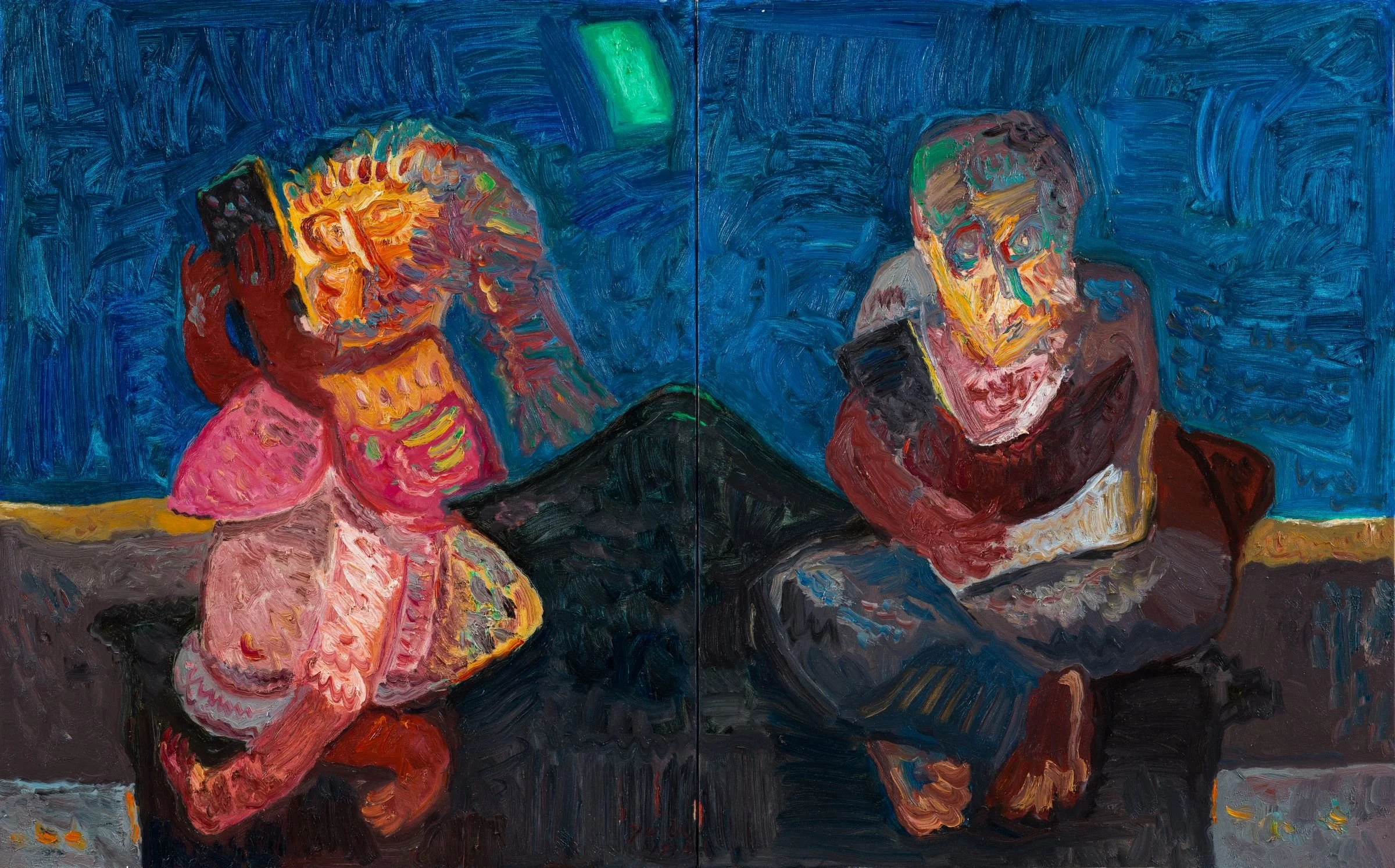 《綠月亮》
100 x 160 公分，布面油畫，2019年