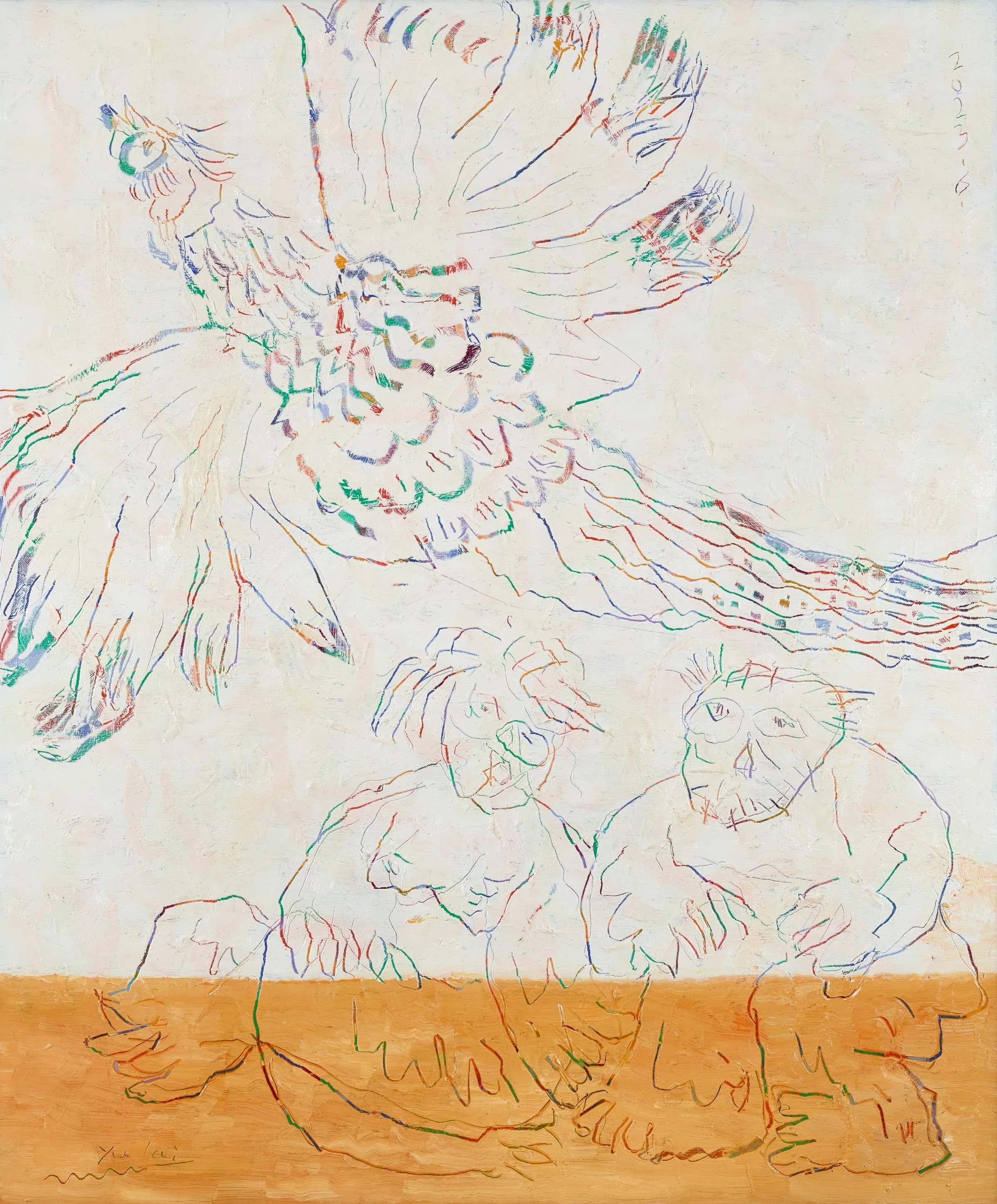 Big Bird Flying Away, 
2023, Oil on canvas, 120 x 100 cm