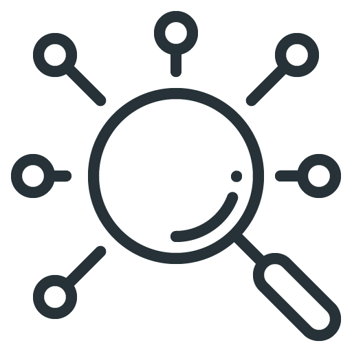 Icon representing root-cause systems diagnostics, relational mapping, and qualitative analysis by Dr Lynda Consulting in Christchurch.