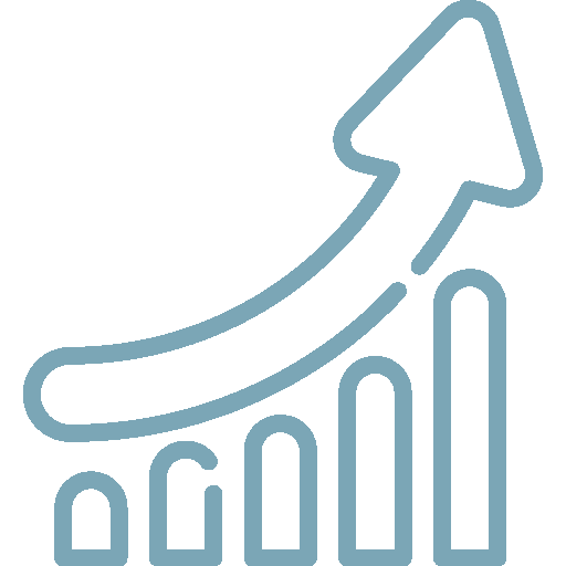 Growth chart icon reflecting how insurance for trucking business owners supports long-term success and compliance.