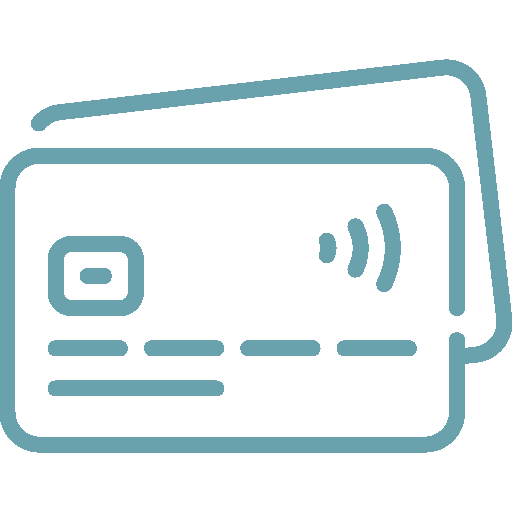 Payment card icon representing premium payments and coverage options within a trucking insurance program.