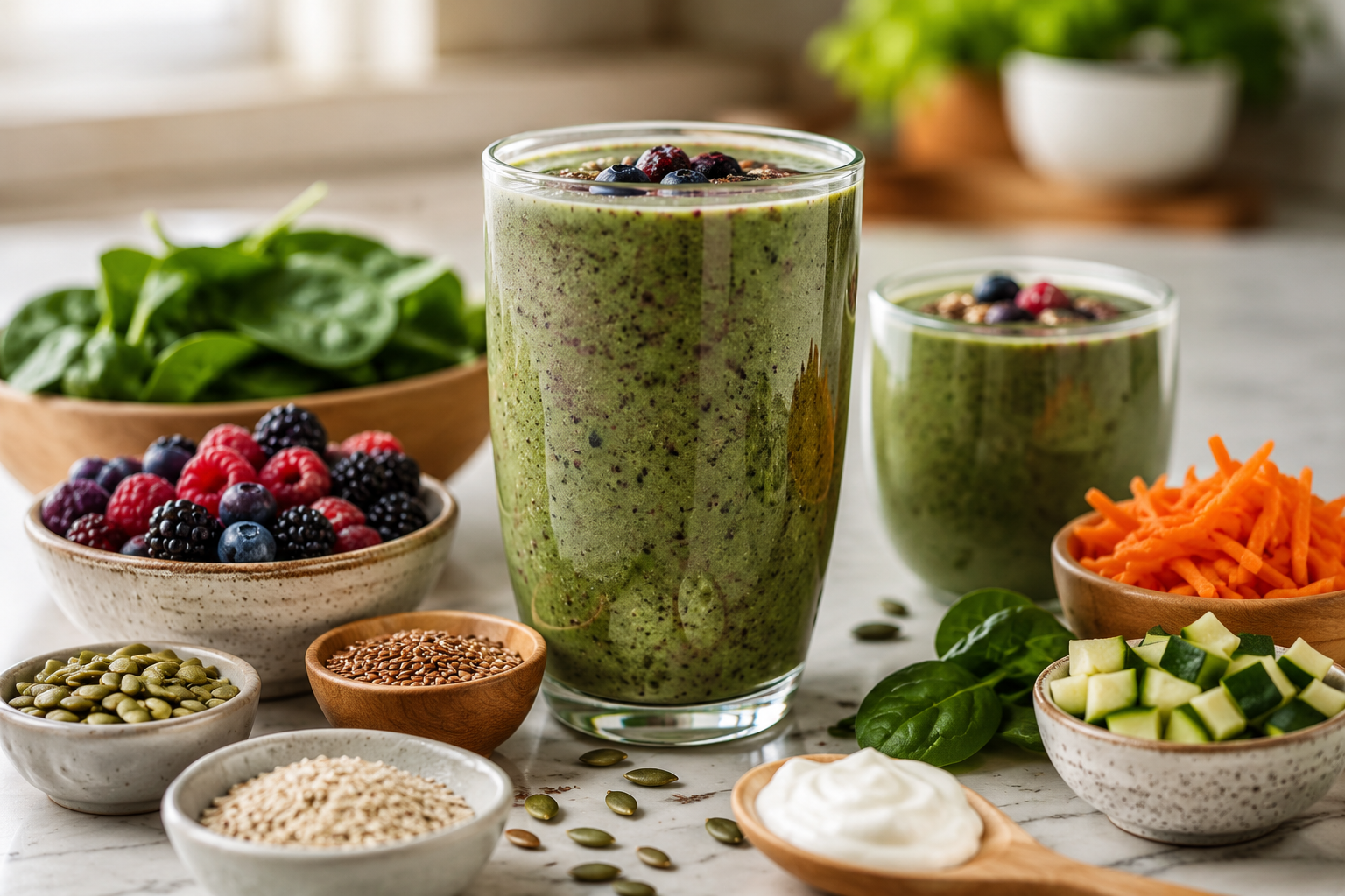 Grüner Beeren-Eisen-Smoothie