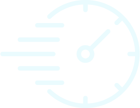 Speedometer gauge with motion lines indicating speed