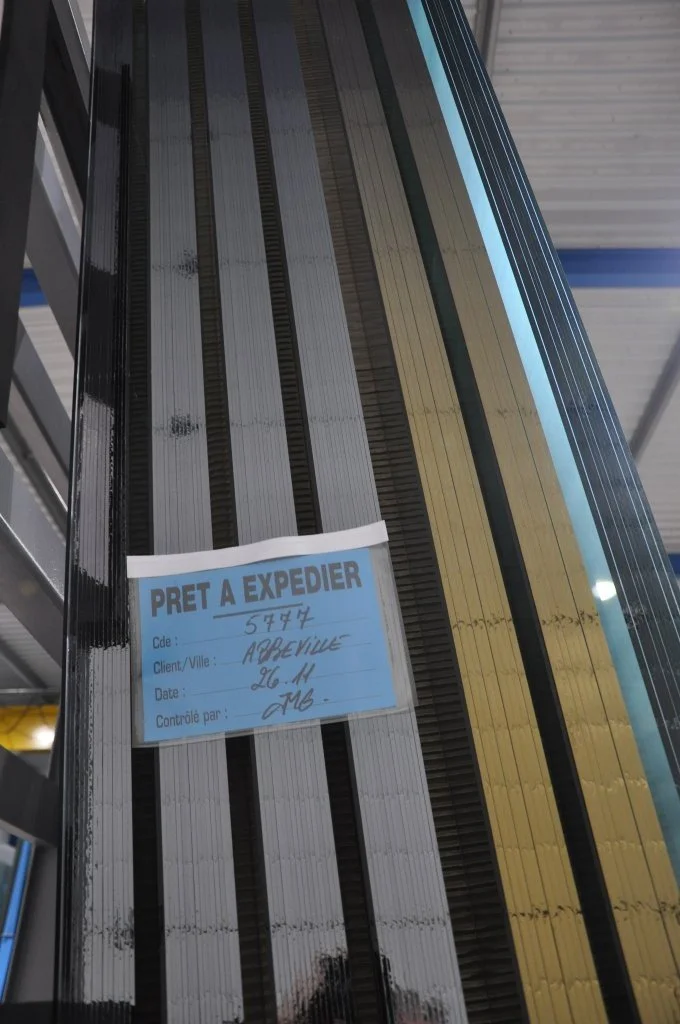 grandes piles de verre en paquet de 2,5 tonnes.
