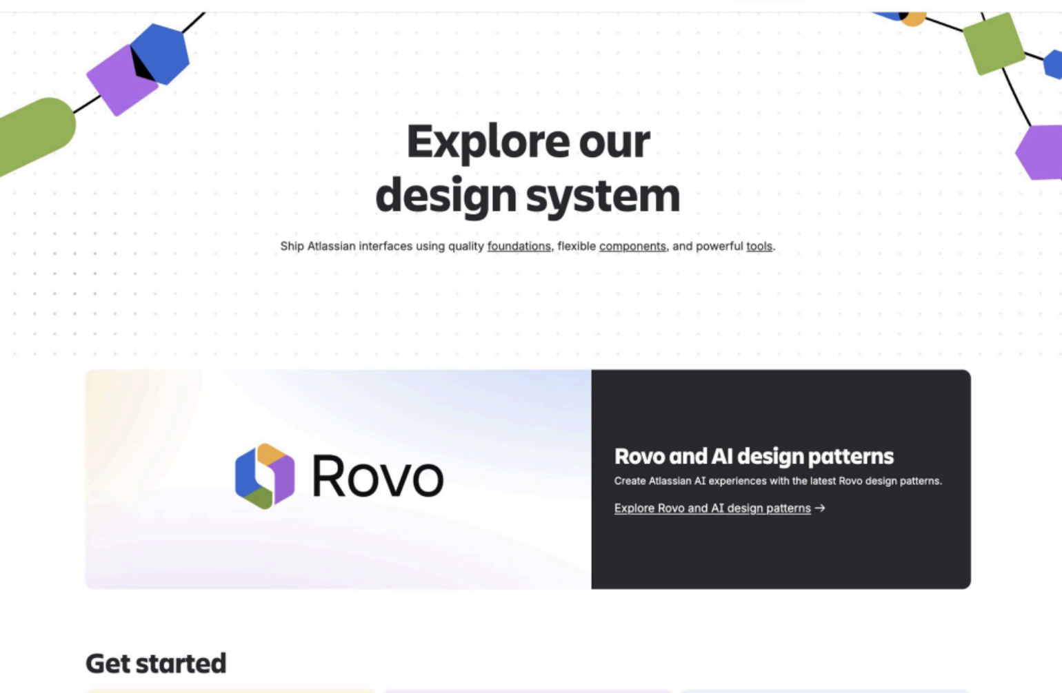 Design system page for Atlassian: before the changes