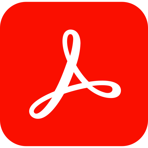 Adobe Acrobat logo with a red background and white stylized 'A' in the center.