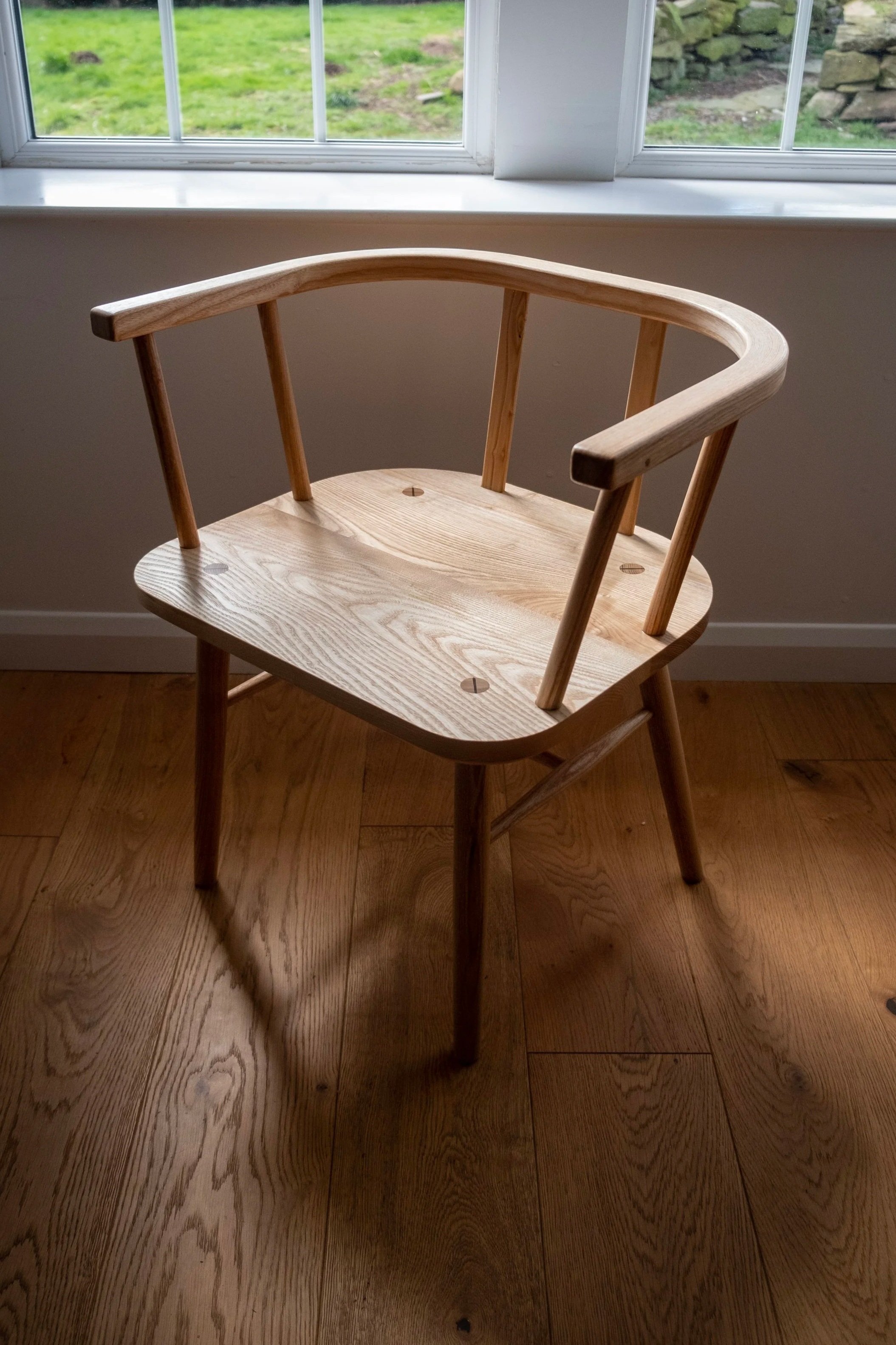 bent back oak ash hand made dining chair