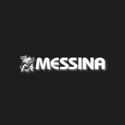weisses logo von messina auf schwarzem hintergrund