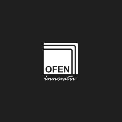 weisses logo von ofen innovativ auf schwarzem hintergrund
