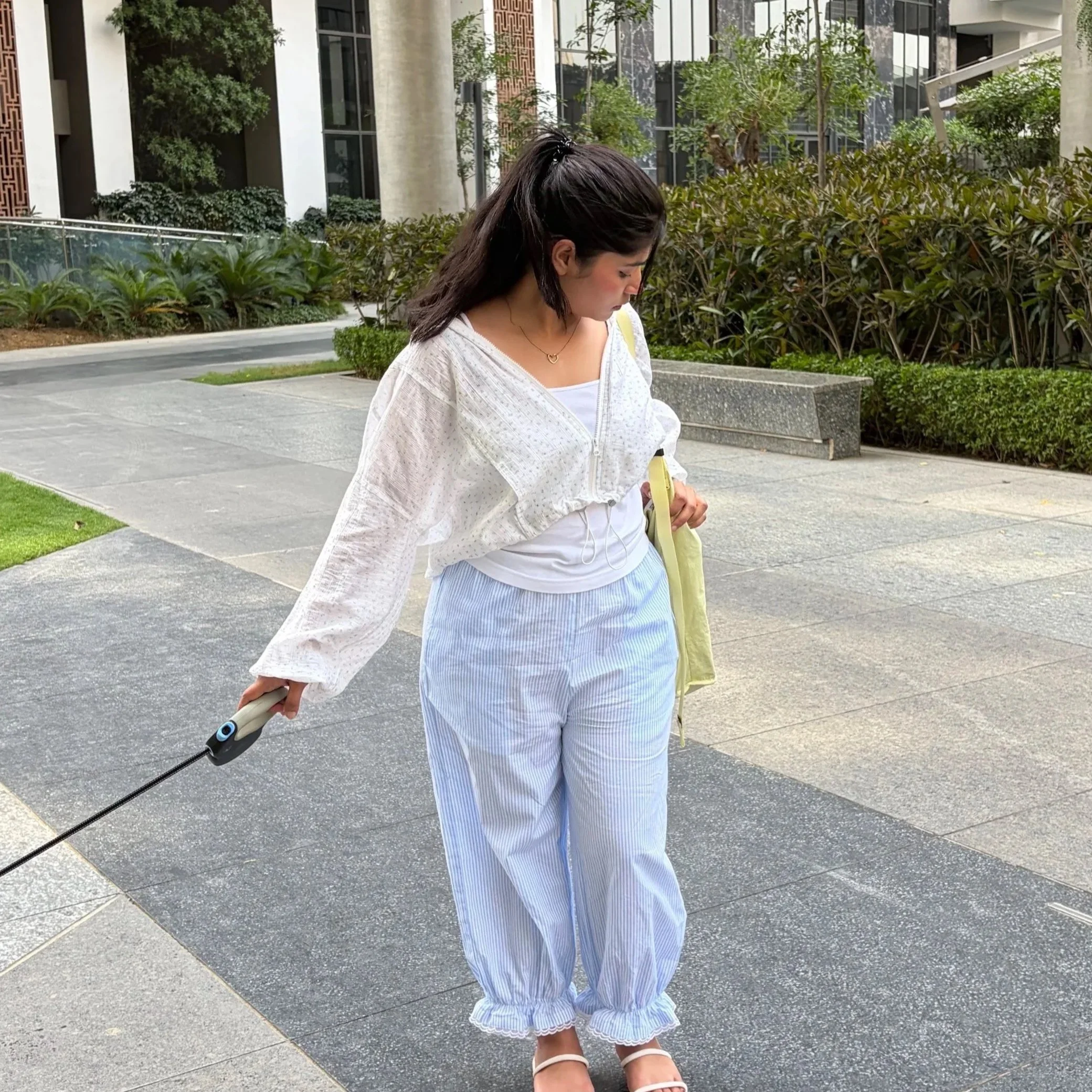 LACED BALLOON PANTS (BLUE)