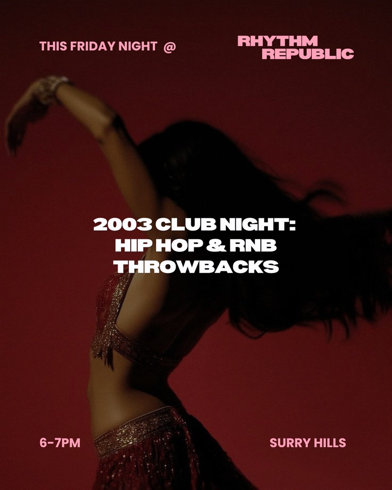 FRIDAY NIGHT GET YOUR TICKETS NOW 🔗 in bio!

We&rsquo;re going back to 2003, a year of insane bangers 🔥🪩 OutKast, Missy and more. 

Friday 6-7pm Surry Hills Alma Studios no.2 - directions in highlights 🩷