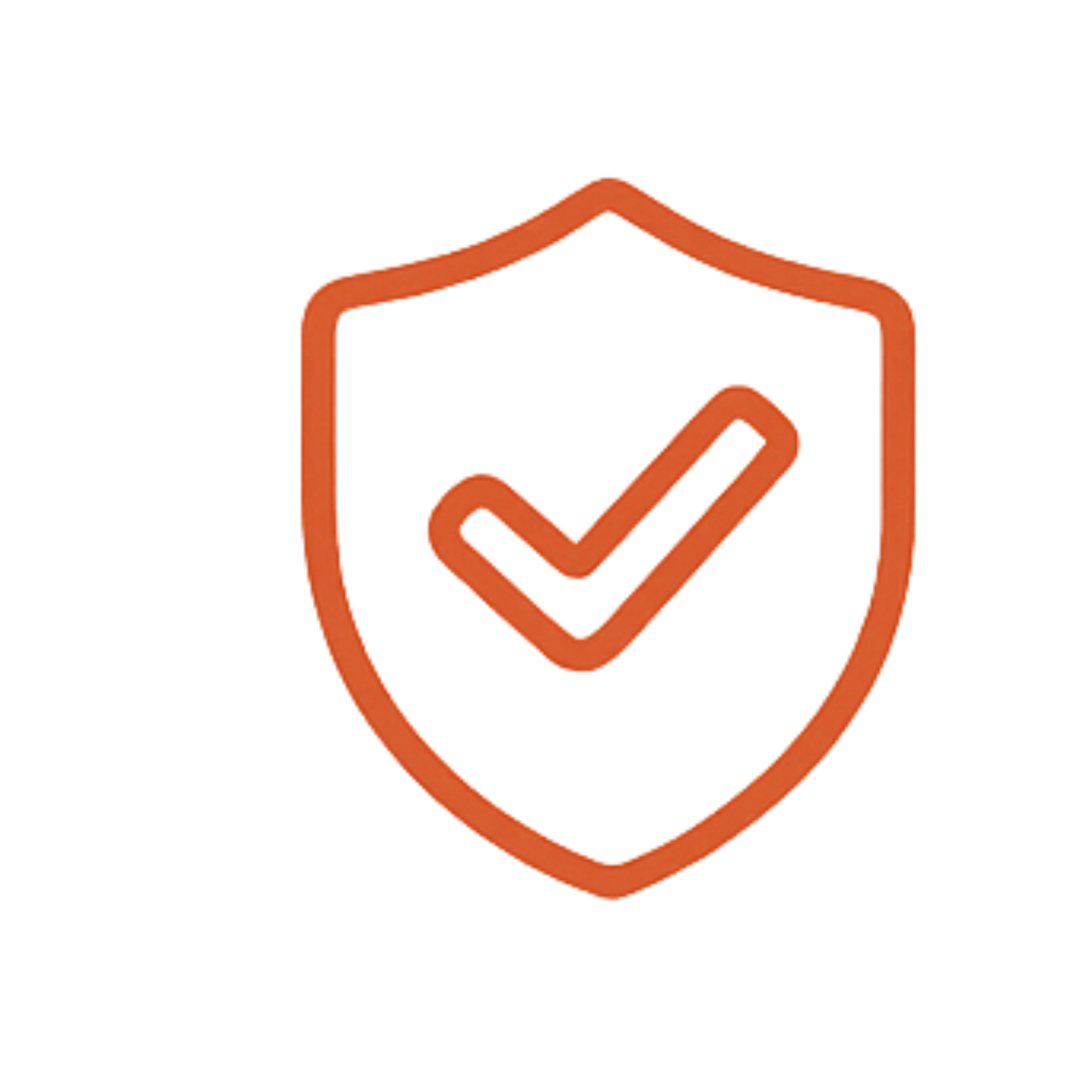 A close-up of an orange cube with a check mark inside, against a black background.