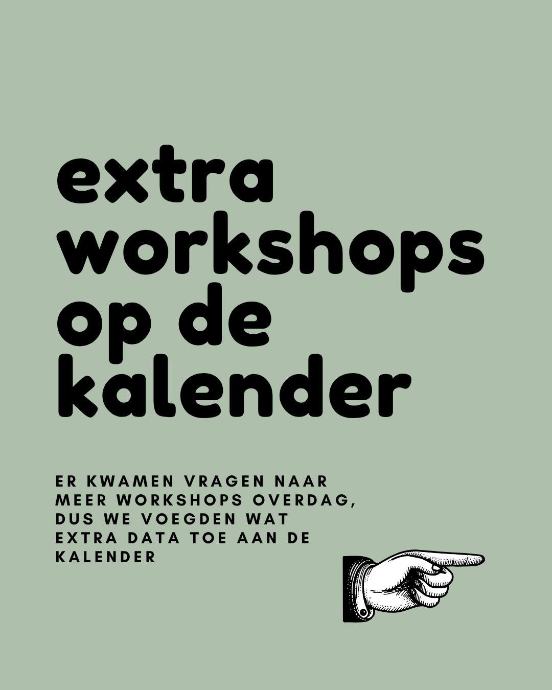 Extra workshops op de kalender 💛

Reserveer snel je plekje via de website (link in bio) of via deze link: https://www.maakr.be/frontend/workshop.html?slug=de-vuilewoordenworkshop-d1635235
