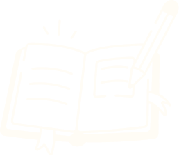 An open book with a pencil writing in it.