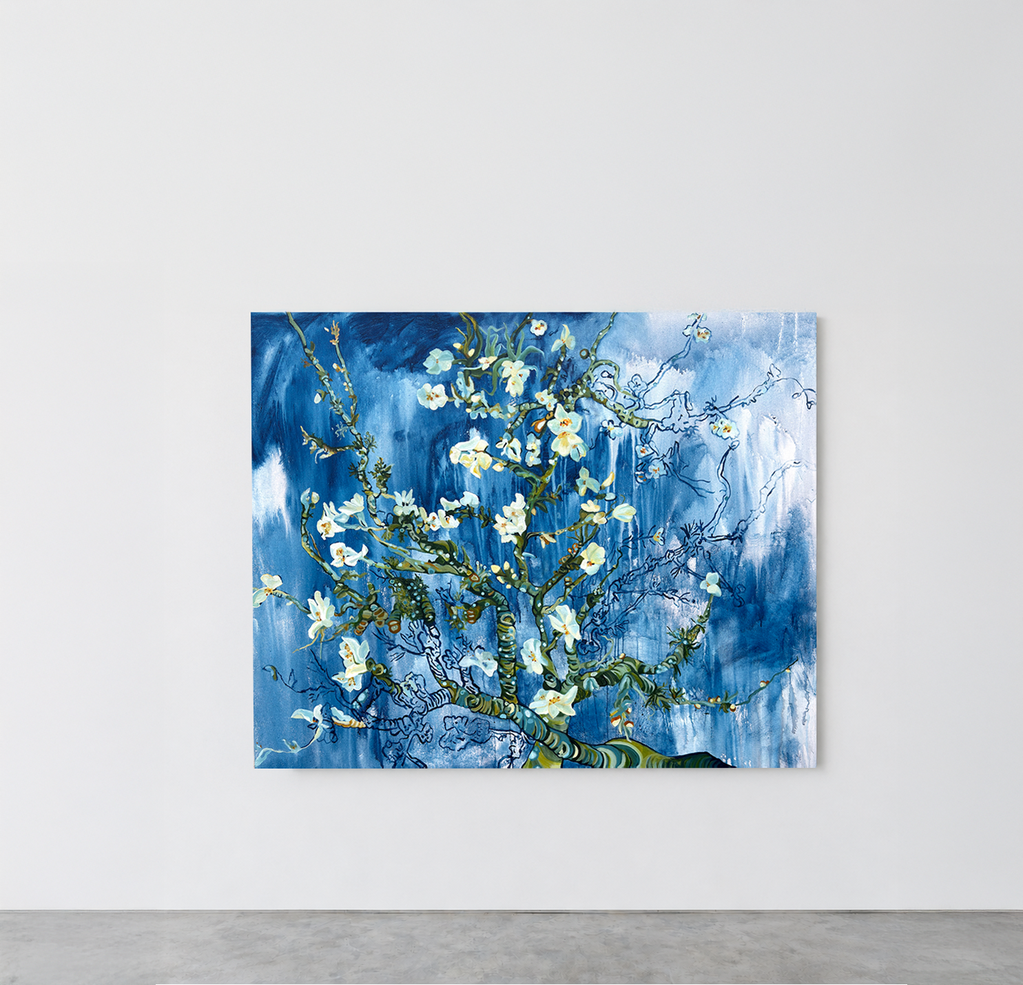 Almond Blossoms with Lichen