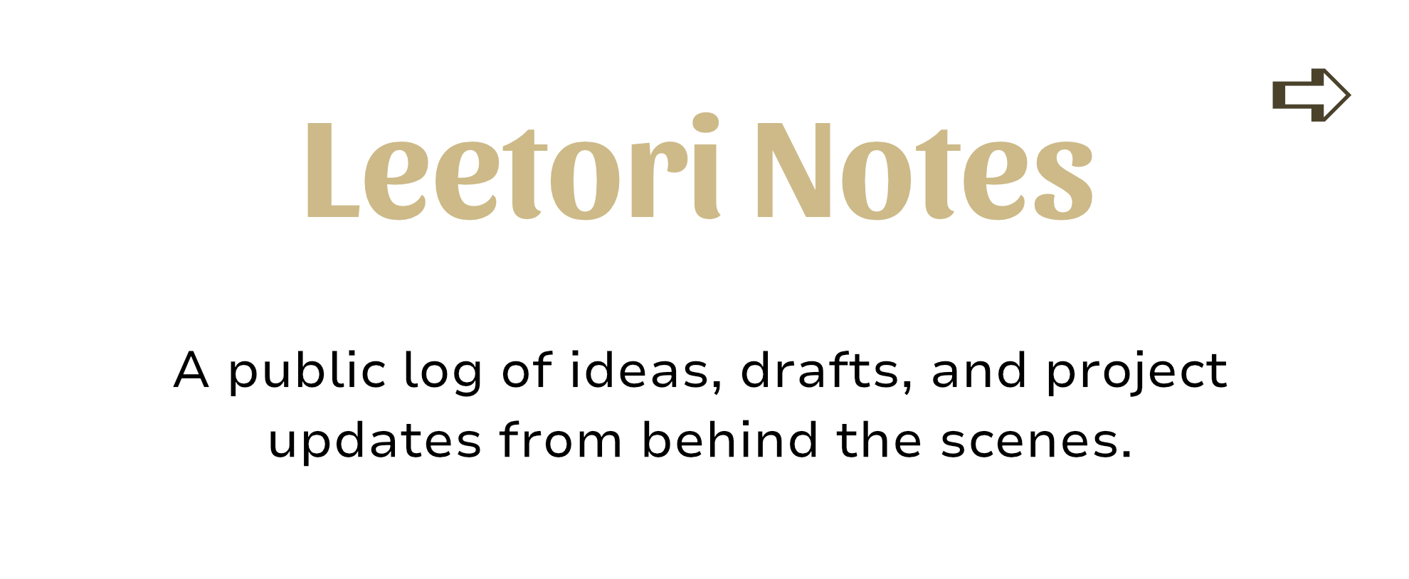 Public archive of ideas, drafts, and project updates from behind the scenes.