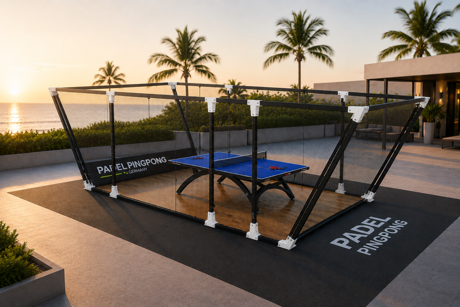 Padel-PingPong Court mit Weißen Verbindern