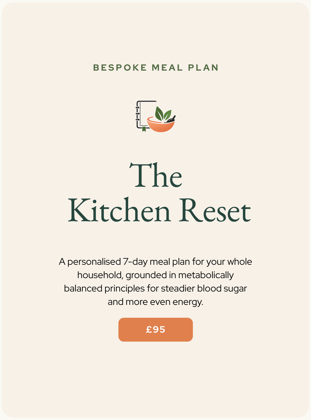 The Kitchen Reset - Personalised 7-Day Metabolic Meal Plan for the Whole Household