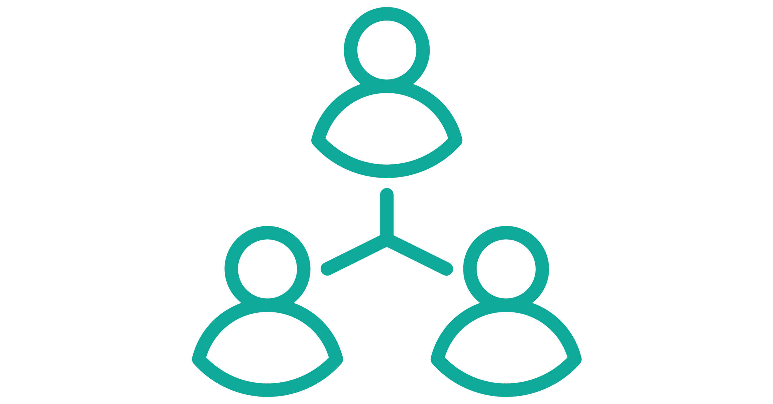 Icon depicting community in a teal colour