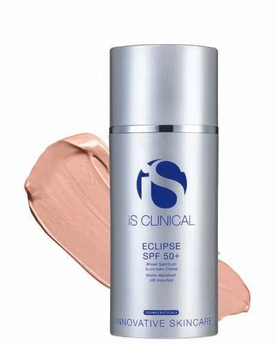 IS Clinical Eclipse SPF 50+, piilottaa ja suojaa ihoa auringolta.