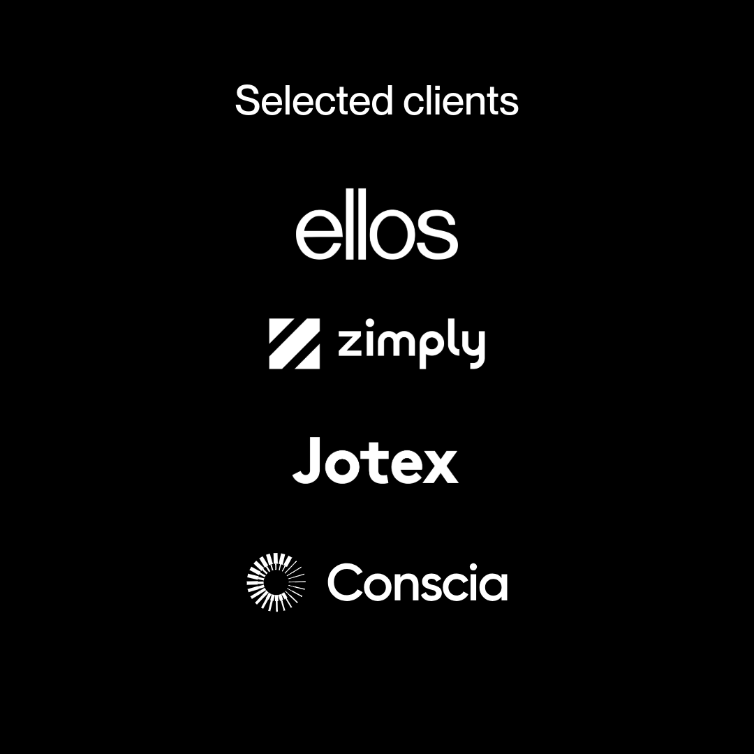 List of selected clients: ellos, simply, Jotex, Conscia.