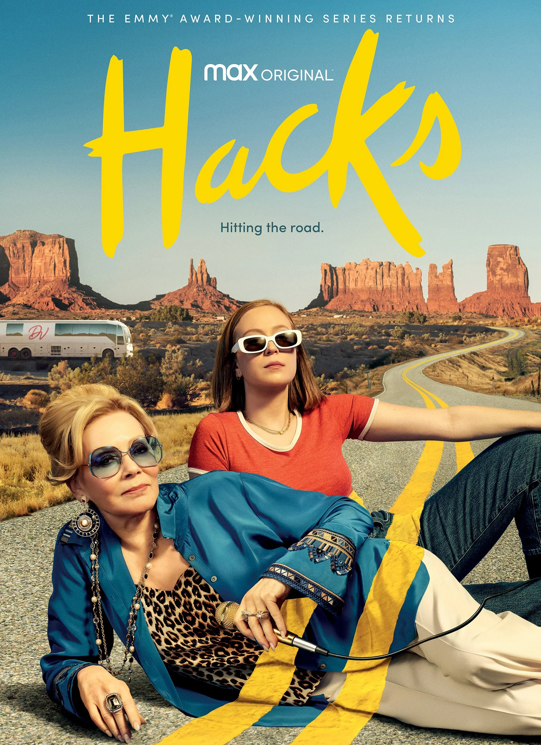 Key Art Poster Photographed by Matthias Clamer for HBO Max Series, Hacks, featuring Jean Smart and Hannah Einbinder