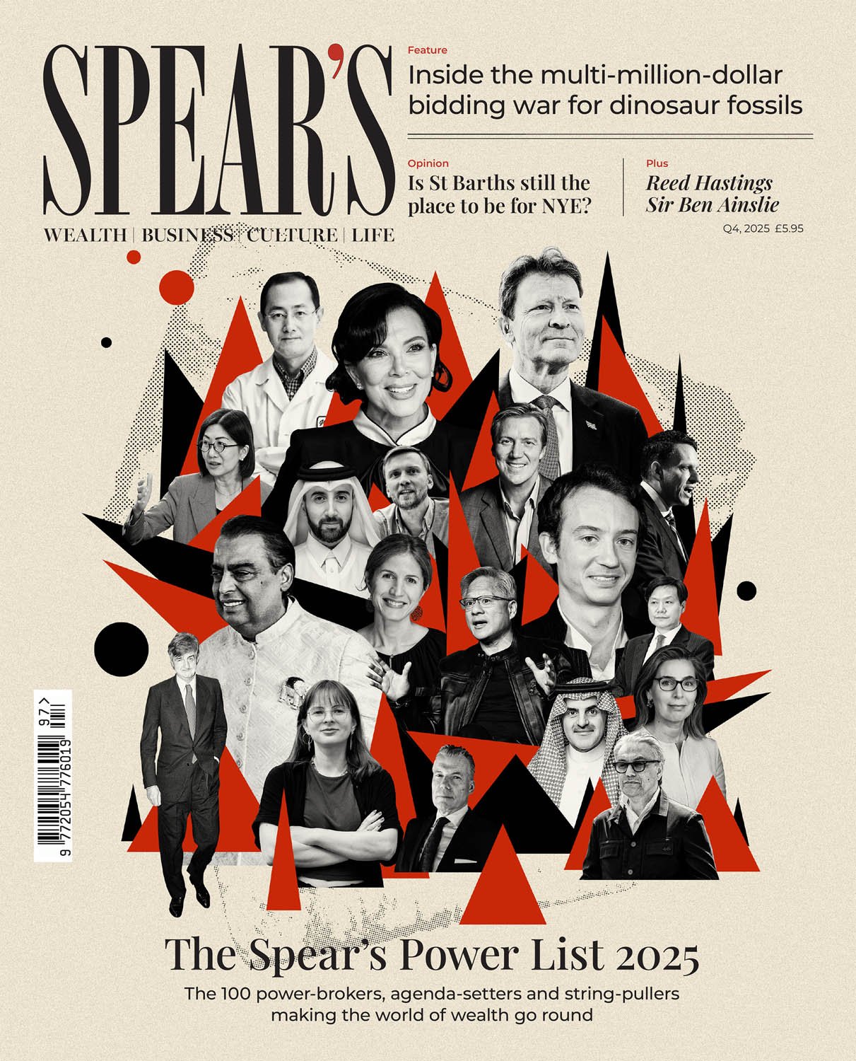 Collage illustration by artists Gibson Kochanek commissioned by Spears Magazine for their 2025 power list, the Who's Who in the world of wealth.