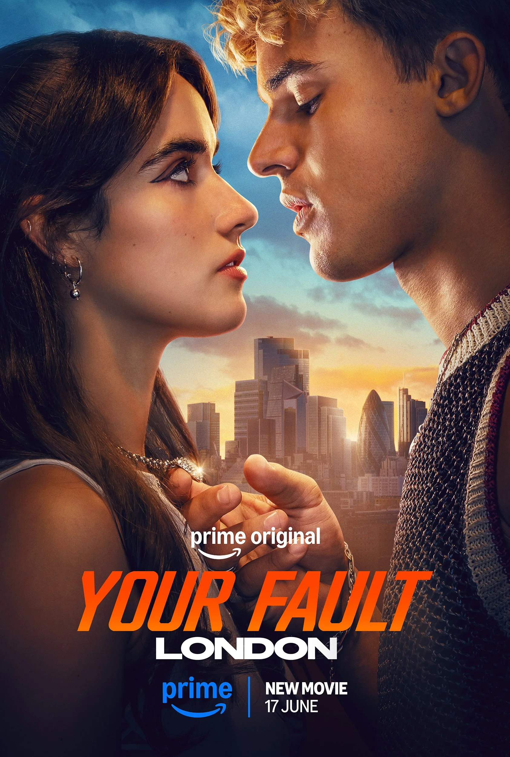 Key Art Poster Photographed by Matthias Clamer for Amazon Prime Series Your Fault London, featuring Ashaa Banks and Matt Broome