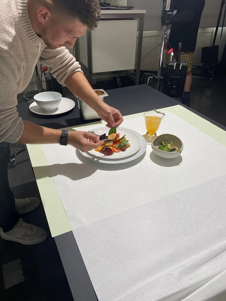 Behind the scenes from a Paul Zak still-life shoot for Telegraph Luxury Magazine on Designer Food