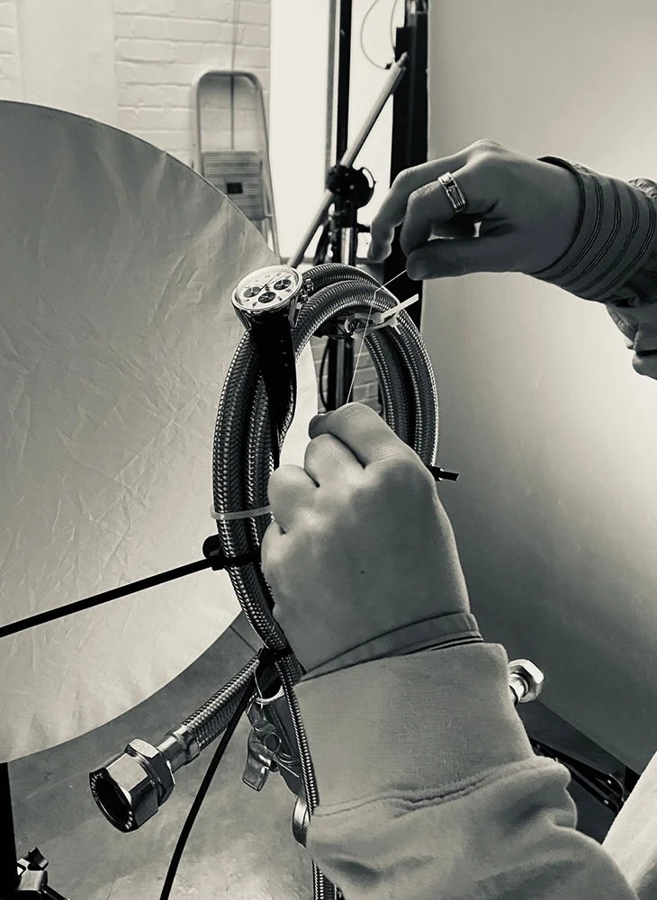 Behind the scenes from a Paul Zak photographic shoot of a Tag Heuer Carrera watch shot for Telegraph Luxury Magazine.