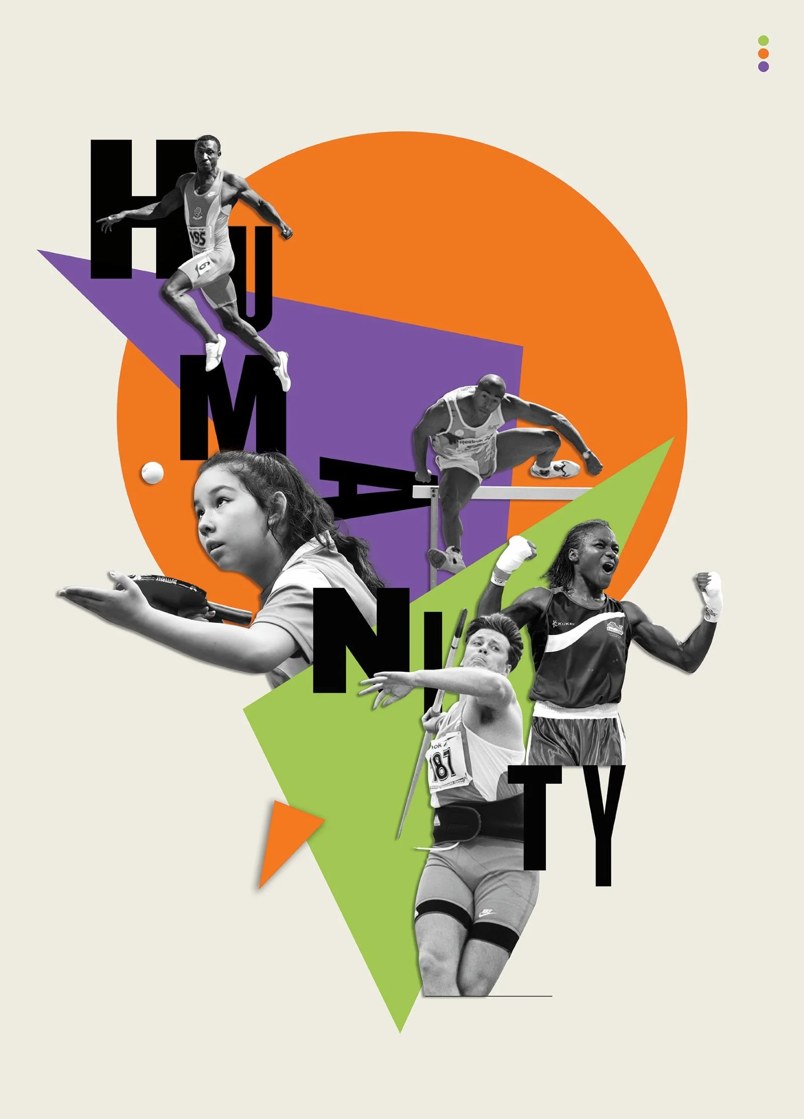 Collage illustration poster design by artists Gibson Kochanek commissioned for Birmingham 2022 Commonwealth Games