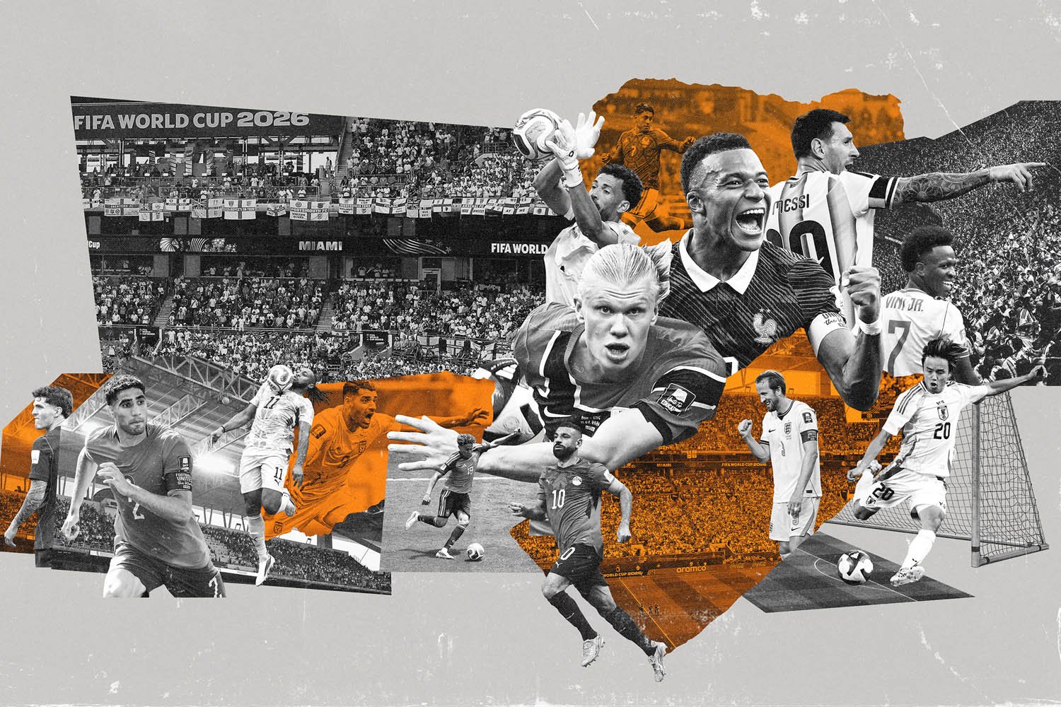 Collage illustration by artists Gibson Kochanek commissioned for US News article about Fifa in 2026