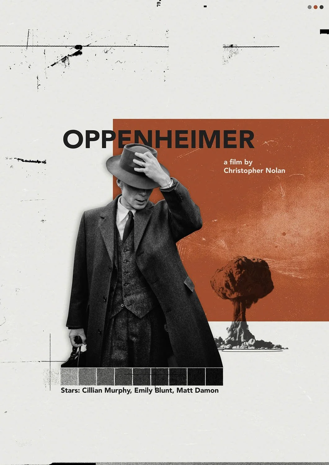 Personal collage illustration by artists Gibson Kochanek. 'Oppenheimer'