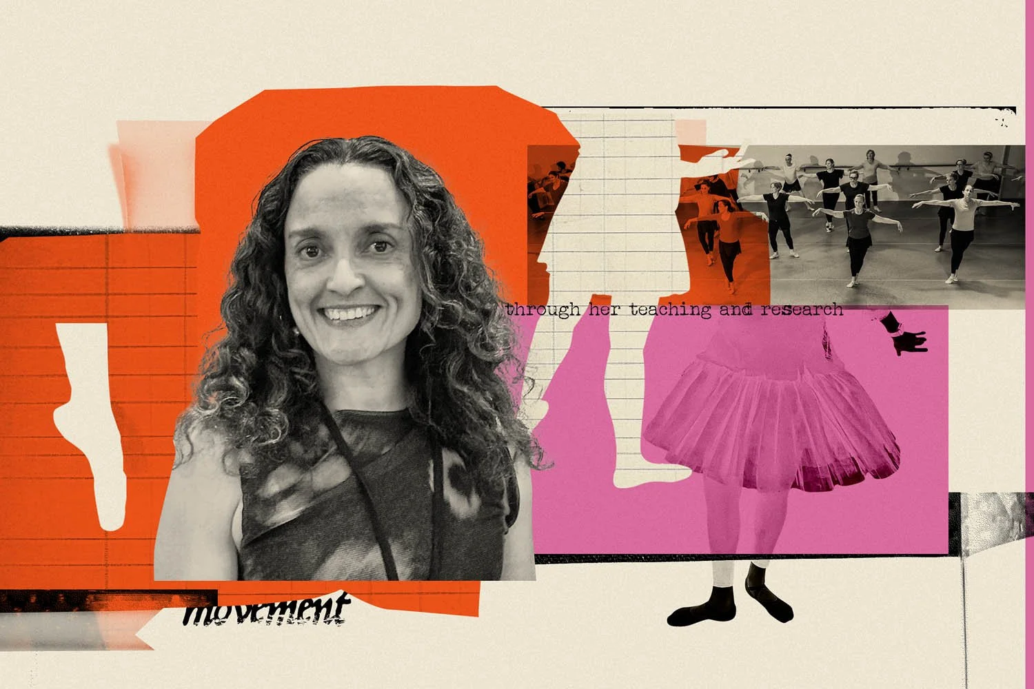 Collage illustration by artists Gibson Kochanek commissioned for Dance Gazette article on Ballet with benefits, Rachel Ward.