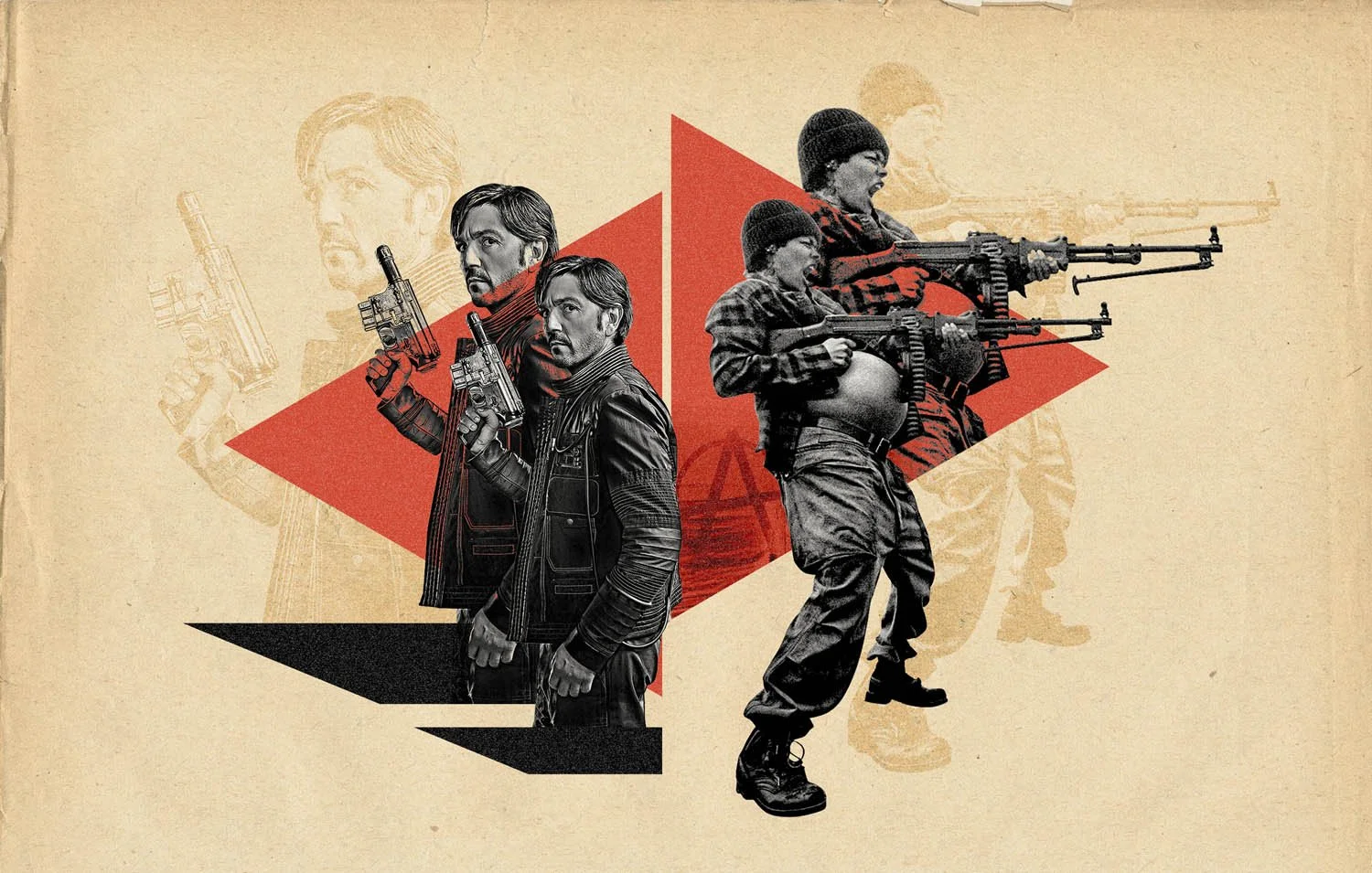 Collage illustration by artists Gibson Kochanek commissioned for Empire Magazine, Revolutions.
