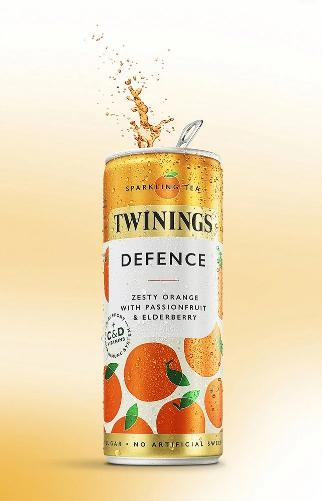 Part of an advertising campaign photographed by still-life photographer Paul Zak for launch campaign for new Twinings Tea sparkling drink in a can