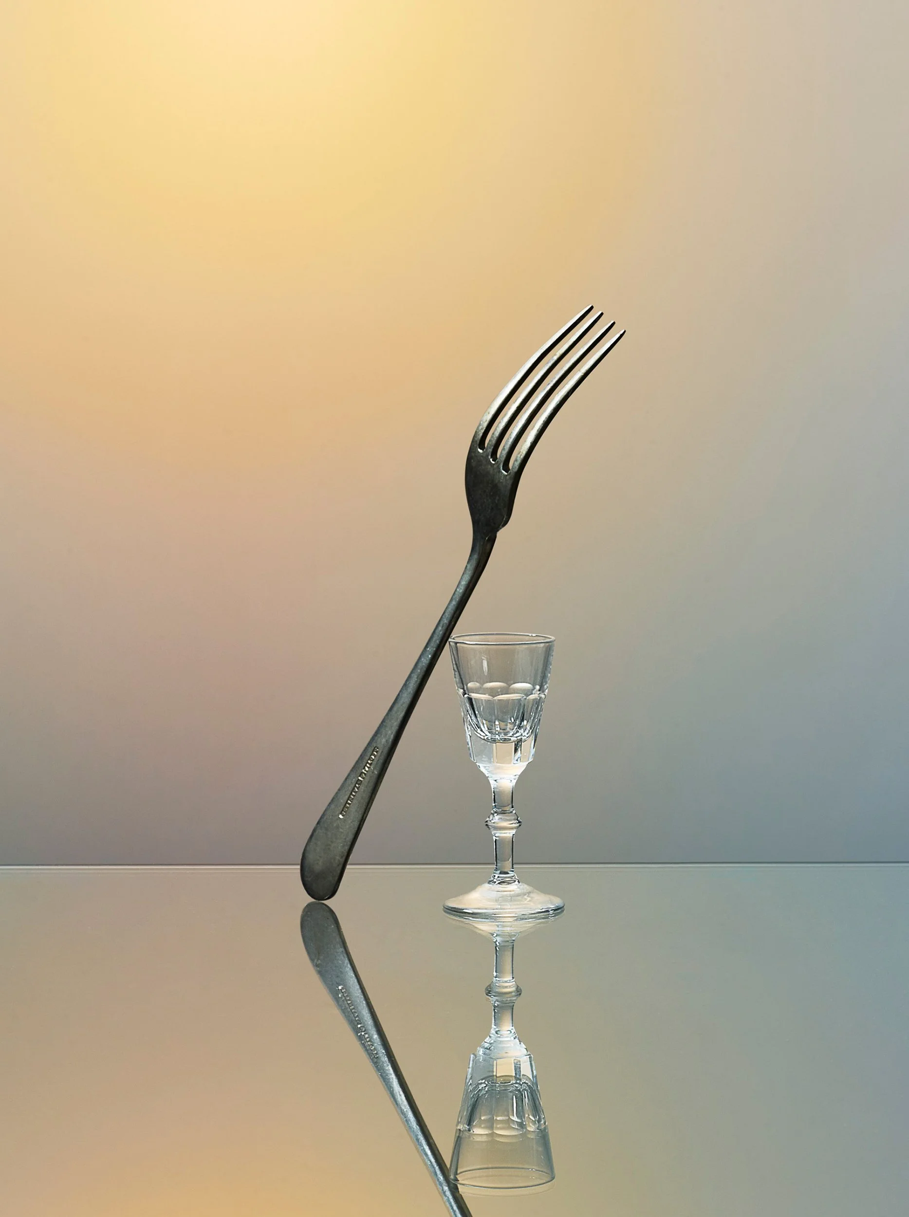 Still Life photograph by photographer Paul Zak of a fork and glass, part of a personal project