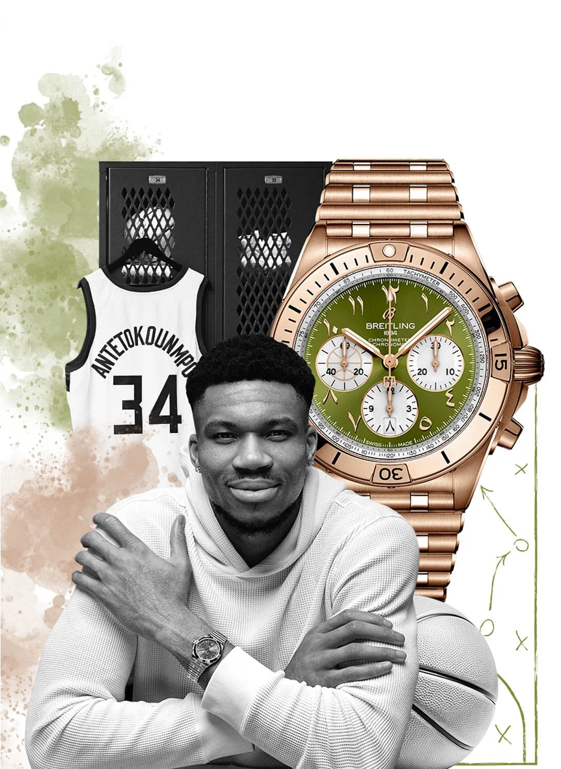 Collage illustration by artists Gibson Kochanek commissioned for Vanity Fair Magazine about the luxury watch market and it's mutually beneficial relationship with the sports industry.