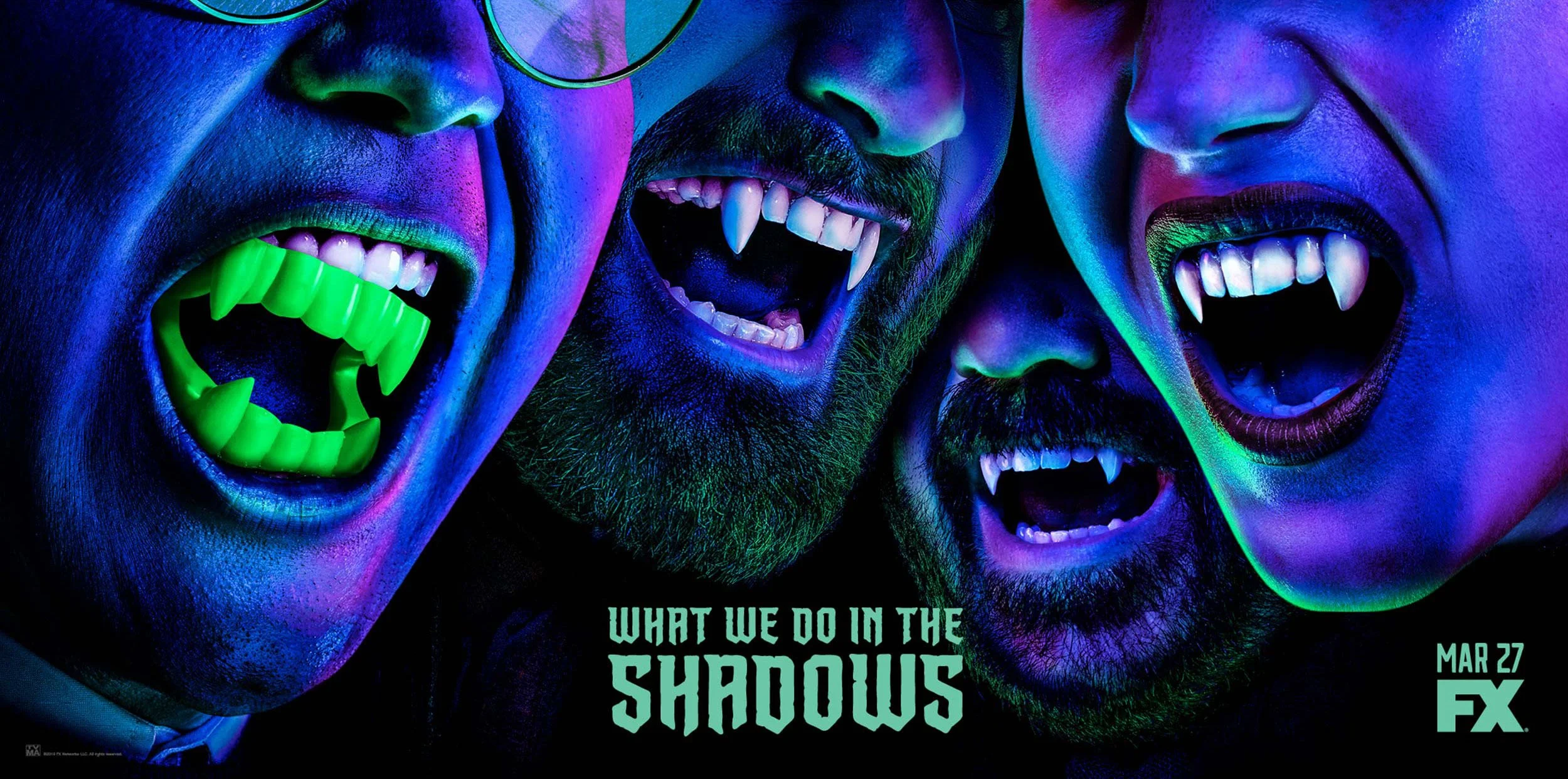 Key Art Poster Photographed by Matthias Clamer for FX horror TV Series called What We Do In The Shadows